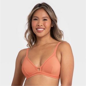All.You.LIVELY Women's Floral Print Mesh
Trim Bralette - Terracotta  S